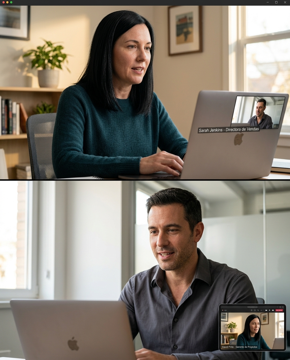 Devolutiva individual online: especialista Maxta em videochamada interpretando a análise comportamental com o cliente